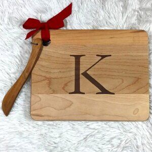 NWOT JK Adams 'K' Wood Cutting Board/ Charcuterie Board w/ Wood Knife